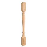 Hardware Resources P1-42RW 3-1/2" W x 3-1/2" D x 42" H Rubberwood Turned Post