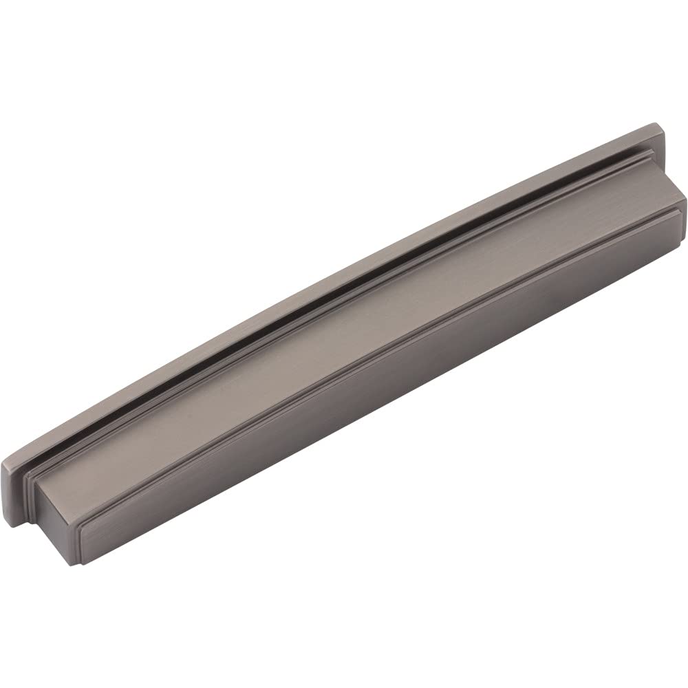 Jeffrey Alexander 141-192BNBDL 192 mm Center Brushed Pewter Square-to-Center Square Renzo Cabinet Cup Pull