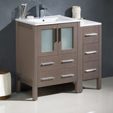 Fresca FCB62-2412ES-I Fresca Torino 36" Espresso Modern Bathroom Cabinets w/ Integrated Sink