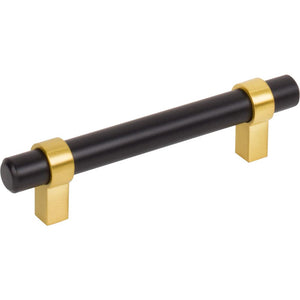 Jeffrey Alexander 596MBBG 96 mm Center-to-Center Matte Black with Brushed Gold Key Grande Cabinet Bar Pull