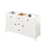 Jeffrey Alexander VKITSAV60WHSGR 60" White Savino Vanity, double bowl, Steel Grey Cultured Marble Vanity Top, two undermount rectangle bowls