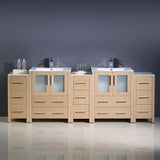 Fresca FCB62-72GO-I Fresca Torino 84" Gray Oak Modern Double Sink Bathroom Cabinets w/ Integrated Sinks