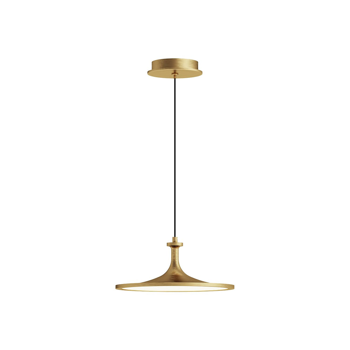 Alora PD418012BG ISSA 12" PENDANT BRUSHED GOLD 72" WIRE 120V TRIAC/ELV LED 3000K 90CRI 20W