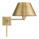 Livex Lighting 40030-01 25" One Light Swing Arm Wall Mount, Antique Brass Finish with Satin Brass Metal Shade