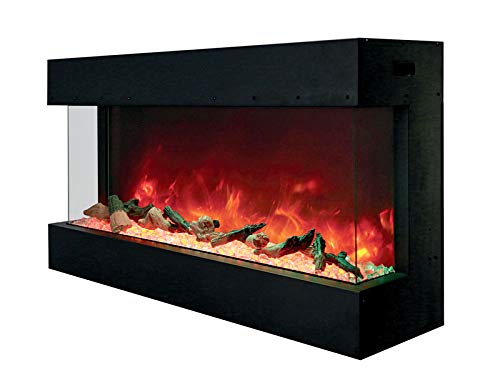 Amantii 40-TRU-VIEW-XL Tru View Deep Smart Electric - 40" Indoor / Outdoor WiFi Enabled 3 Sided Fireplace Featuring a depth of 14 1/4", MultiFunction Remote Control, Multi Speed Flame Motor, and a Selection of Media Options