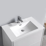 Fresca FCB9230HA-I Fresca Catania 30" Glossy Ash Gray Wall Hung Modern Bathroom Cabinet w/ Integrated Sink