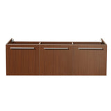 Fresca FCB8093GW Fresca Vista 60" Walnut Wall Hung Single Sink Modern Bathroom Cabinet