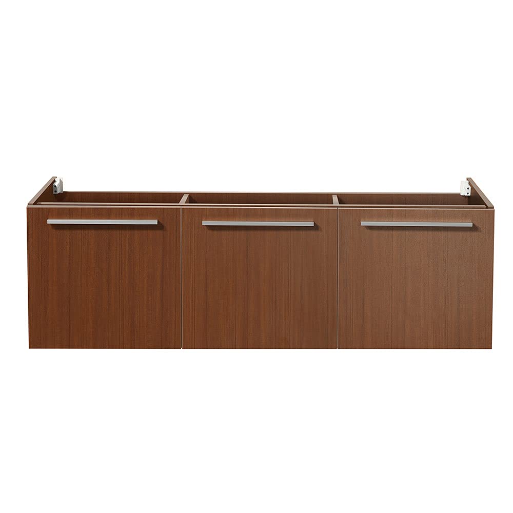 Fresca FCB8093TK Fresca Vista 60" Teak Wall Hung Single Sink Modern Bathroom Cabinet