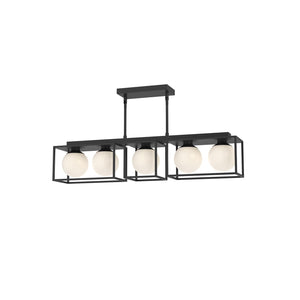 Alora LP519535MBOP AMELIA 35" LP MATTE BLACK OPAL GLASS ROD 46 5X60W E26