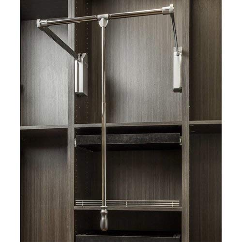 Hardware Resources 1532SC-PC Polished Chrome Heavy-Duty 45 Pound Capacity Soft-close Expandable Wardrobe Lift for 33" - 48" Openings