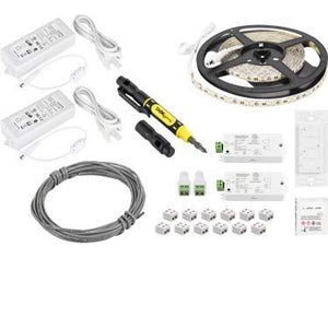 Task Lighting L-VK2Z2A-16-40 16 ft 225 Lumens Per Foot Vivid Duo Wireless Controller Tape Light Kit, 2 Zone 2 Area, 4000K Cool White