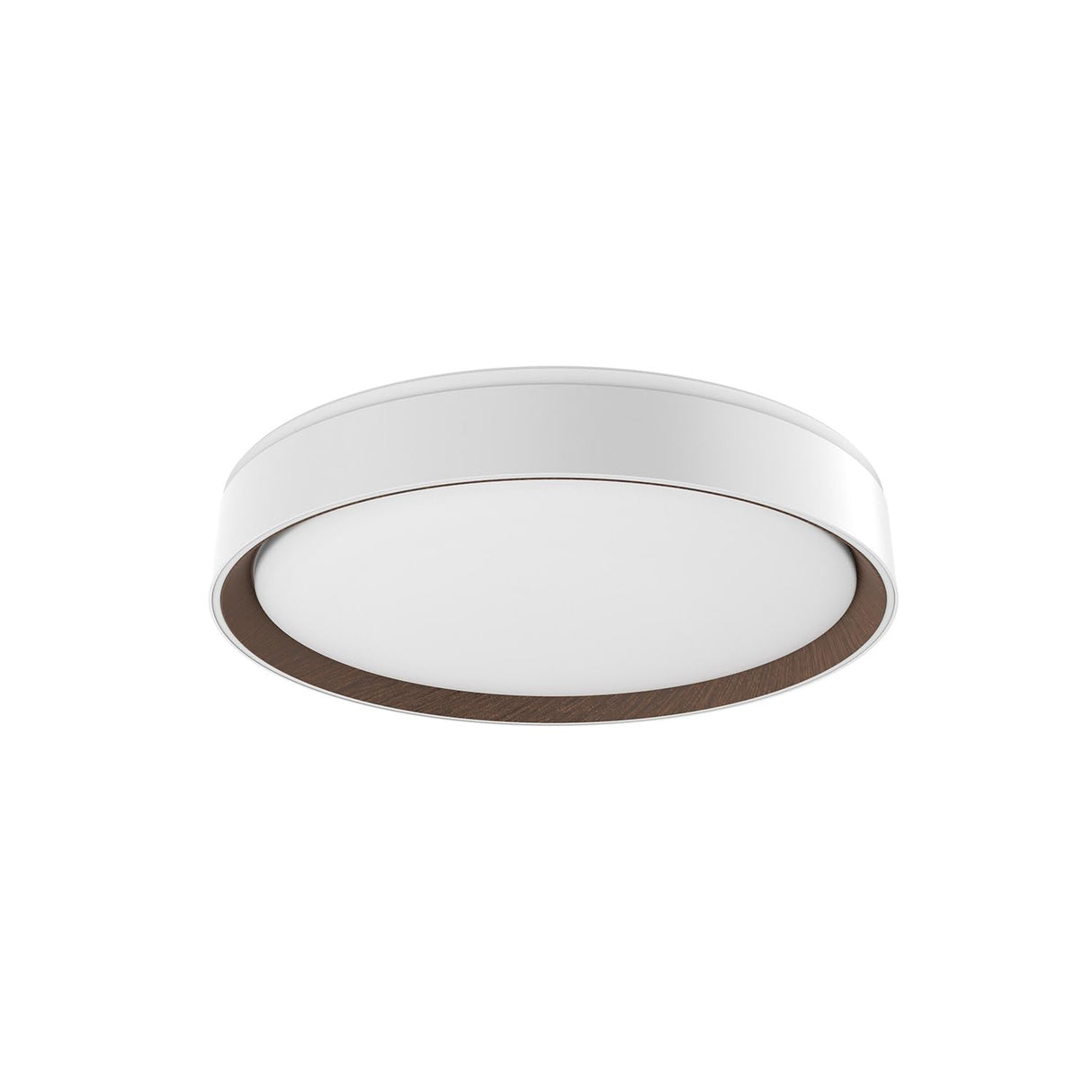 Kuzco FM43916-WH/WT ESSEX 16" FLUSH MOUNT WHITE OUTER WALNUT INNER 31W 120VAC LED 3000K 90CRI