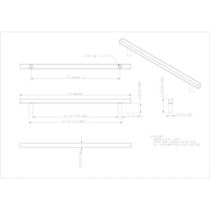 Jeffrey Alexander 845-12SBZ 12" Center-to-Center Satin Bronze Square Dominique Appliance Handle
