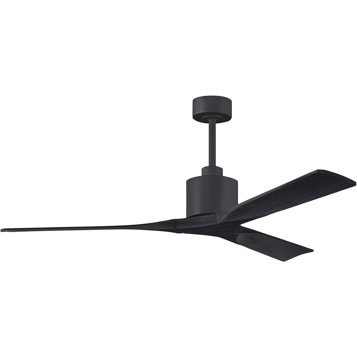 Matthews Fan NK-BK-BK-60 Nan 6-speed ceiling fan in Matte Black finish with 60” solid matte black wood blades