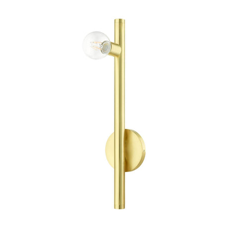 Livex Lighting Bannister 1 Light Wall Sconce Satin Brass Finish with Brushed Nickel Finish Accents