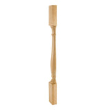 Hardware Resources P1S-RW 3-1/2" W x 1-3/4" D x 35-1/2" H Rubberwood Split Turned Post