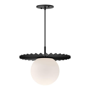 Alora PD501214MBOP PLUME 14" PD MATTE BLACK OPAL GLASS CORD 72 1X60W E26