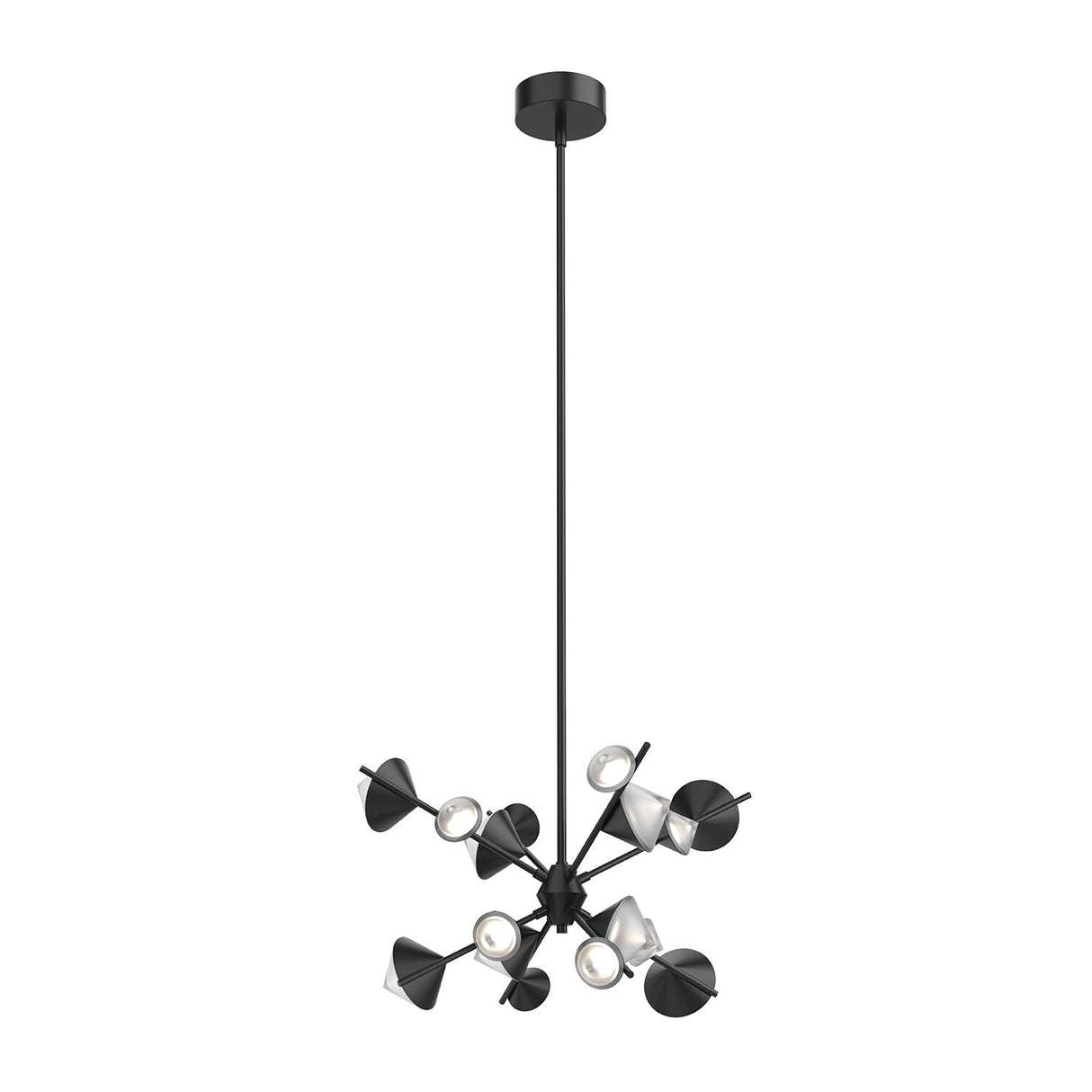 Kuzco CH50825-BK GEODE 25" CHANDELIER BLACK 48W 120VAC WITH LED DRIVER 3000K 90CRI