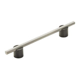 Amerock Cabinet Pull Matte Black/Silver Champagne 6-5/16 inch (160 mm) Center to Center Transcendent 1 Pack Drawer Pull Drawer Handle Cabinet Hardware