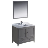 Fresca FVN2036GR Fresca Oxford 36" Gray Traditional Bathroom Vanity