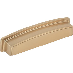 Jeffrey Alexander 141-128SBZ 128 mm Center Satin Bronze Square-to-Center Square Renzo Cabinet Cup Pull