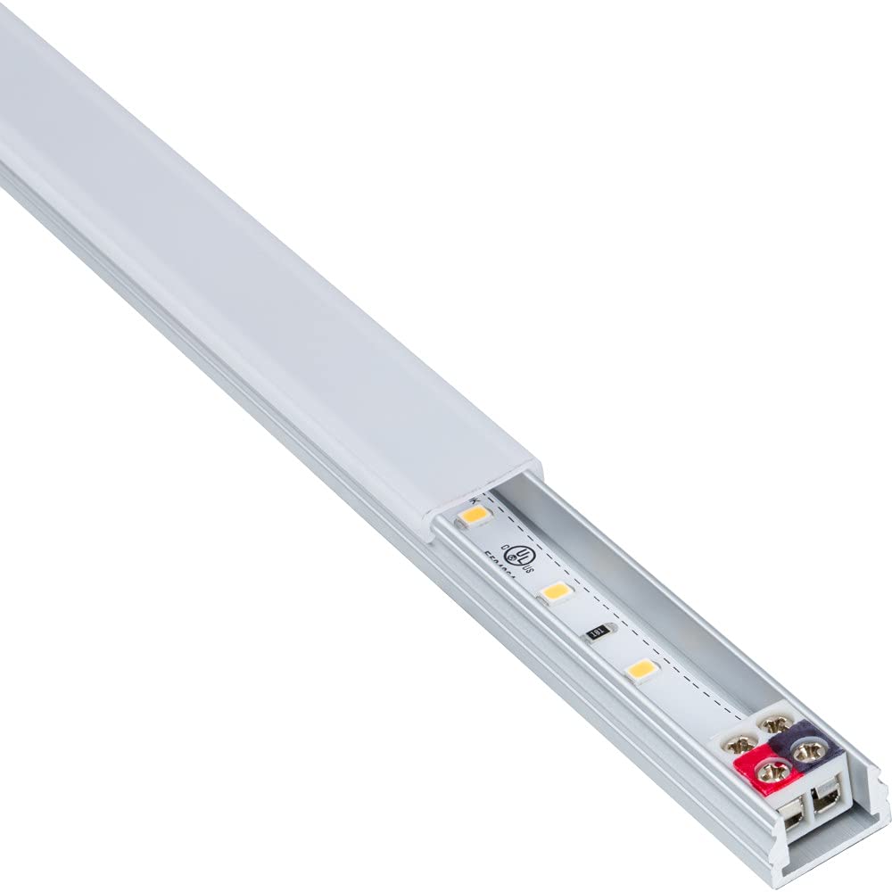 Task Lighting LR1P724V09-02W4 6-5/8" 53 Lumens 24-volt Accent Output Linear Fixture, Fits 9" Wall Cabinet, 2 Watts, Flat 007 Profile, Single-white, Cool White 4000K