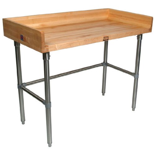 John Boos DSB09 Maple Top Table With Stainless Steel Legs And Bracing 96x30