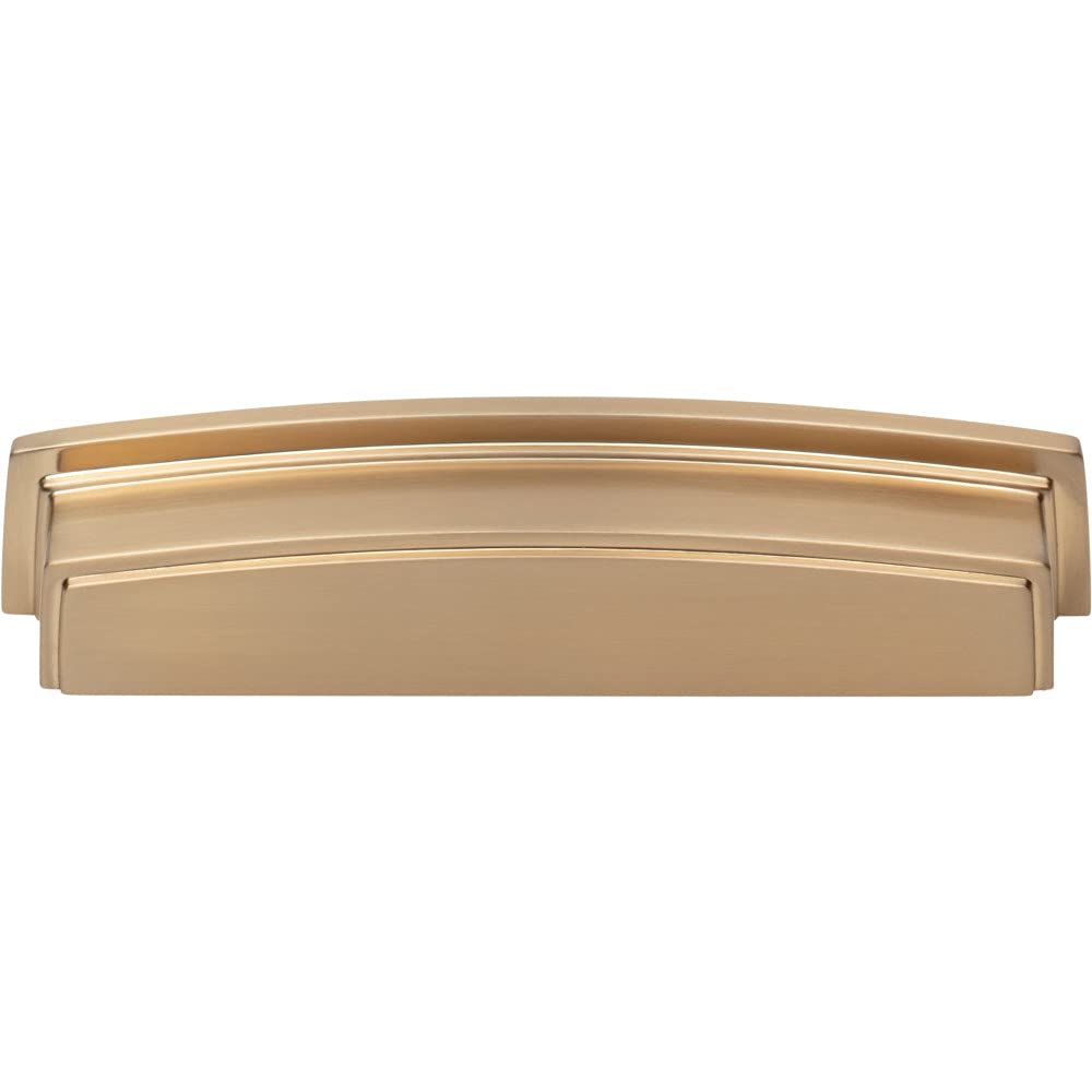 Jeffrey Alexander 141-128SBZ 128 mm Center Satin Bronze Square-to-Center Square Renzo Cabinet Cup Pull
