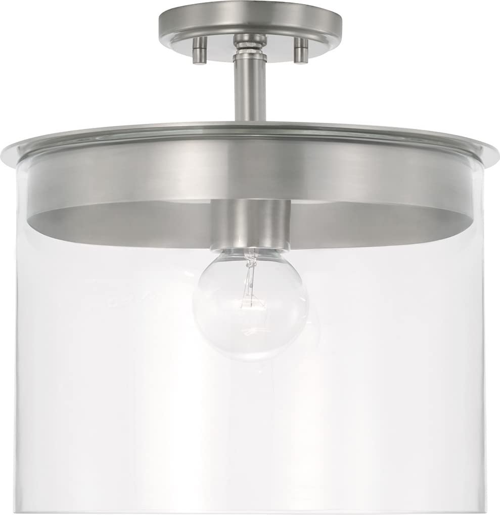 Capital Lighting 246812BN Mason 1 Light Semi-Flush Brushed Nickel