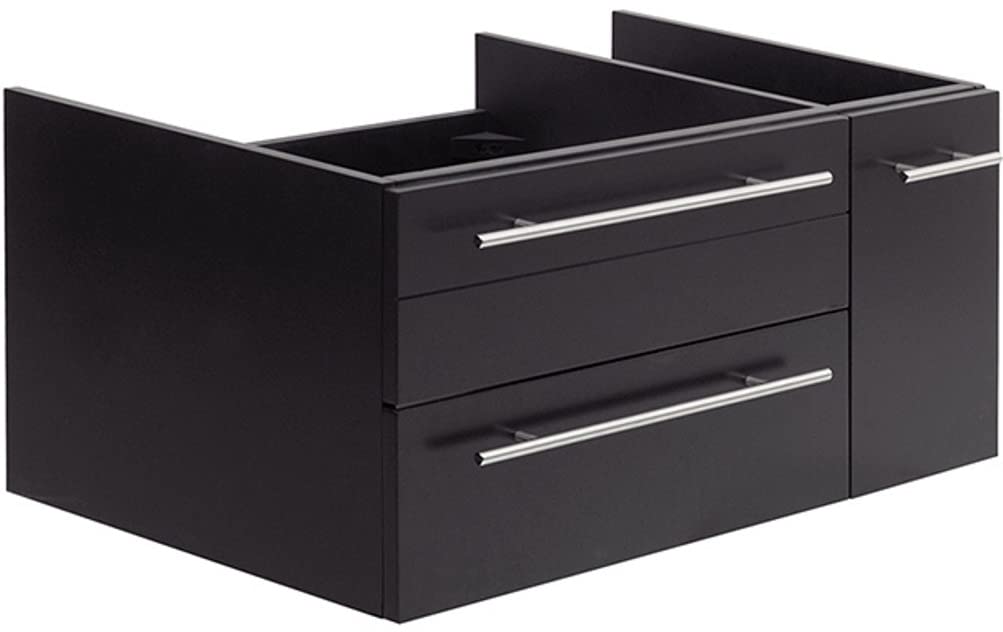 Fresca FCB6136ES-UNS-L Fresca Lucera 36" Espresso Wall Hung Undermount Sink Modern Bathroom Cabinet - Left Version