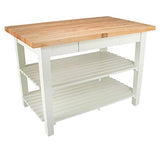 John Boos C6024-2D-2S-AL Classic Country Worktable, 60" W x 24" D 35" H, with 2 Drawers and Shelves, Alabaster