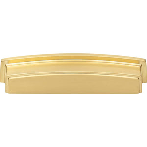 Jeffrey Alexander 141-128BG 128 mm Center Brushed Gold Square-to-Center Square Renzo Cabinet Cup Pull