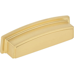 Jeffrey Alexander 141-96BG 96 mm Center Brushed Gold Square-to-Center Square Renzo Cabinet Cup Pull