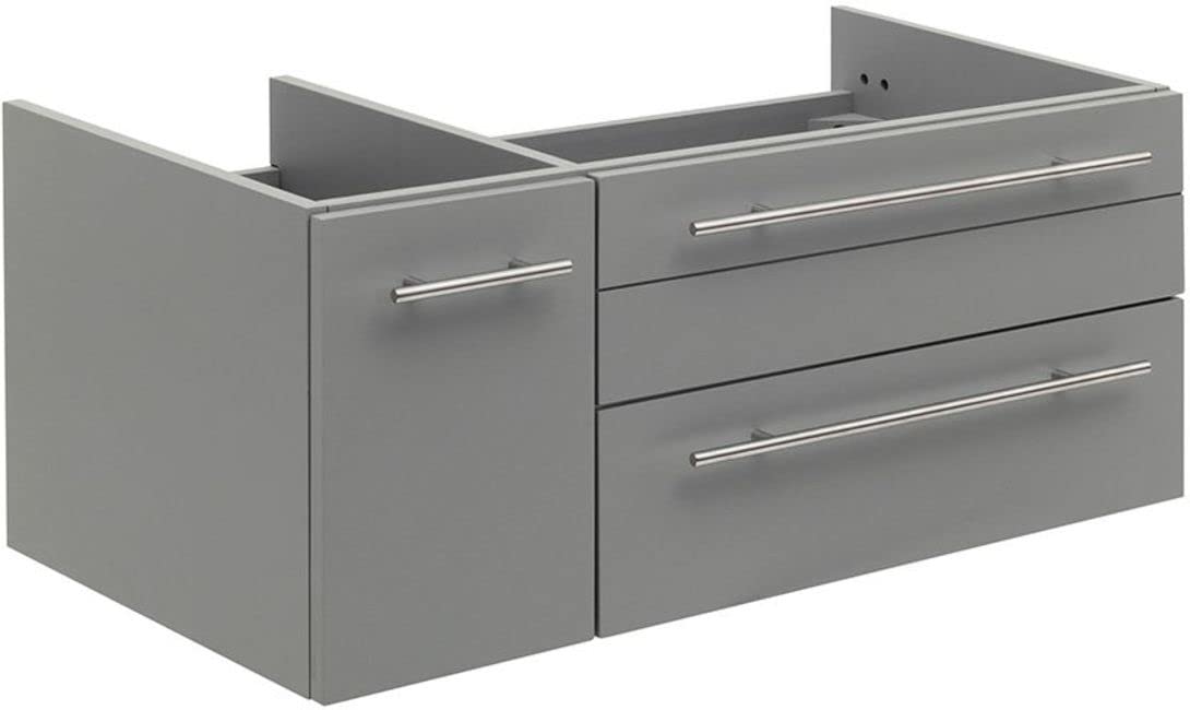 Fresca FCB6136GR-UNS-R Fresca Lucera 36" Gray Wall Hung Undermount Sink Modern Bathroom Cabinet - Right Version