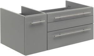 Fresca FCB6136GR-UNS-R Fresca Lucera 36" Gray Wall Hung Undermount Sink Modern Bathroom Cabinet - Right Version
