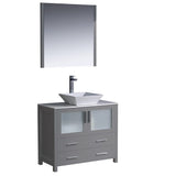 Fresca FVN6236GR-VSL Fresca Torino 36" Gray Modern Bathroom Vanity w/ Vessel Sink