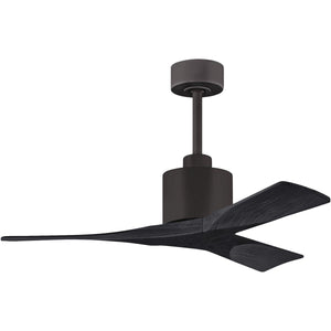 Matthews Fan NK-TB-BK-42 Nan 6-speed ceiling fan in Textured Bronze finish with 42” solid matte black wood blades
