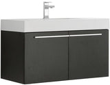 Fresca FCB8090BW Fresca Vista 36" Black Modern Bathroom Cabinet