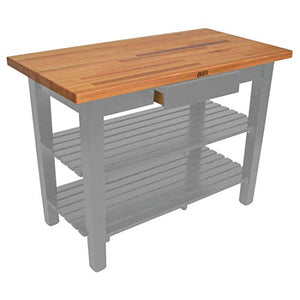 John Boos OC4825-D-2S-SG Oak Table Block with 2 Shelves & Drawer, 48" W x 25" D 35" H, Slate Gray