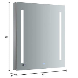 Fresca FMC013036 Fresca Tiempo 30" Wide x 36" Tall Bathroom Medicine Cabinet w/ LED Lighting & Defogger