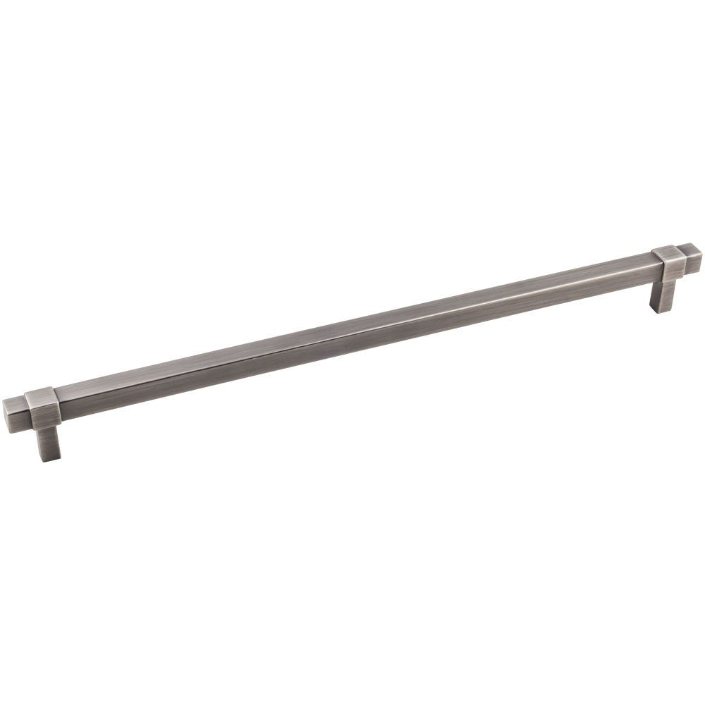 Jeffrey Alexander 293-305BNBDL 305 mm Center-to-Center Brushed Pewter Square Zane Cabinet Pull