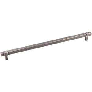 Jeffrey Alexander 293-305BNBDL 305 mm Center-to-Center Brushed Pewter Square Zane Cabinet Pull