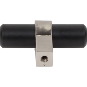 Jeffrey Alexander 51MBSN 2" Overall Length Matte Black with Satin Nickel Key Grande Cabinet "T" Knob