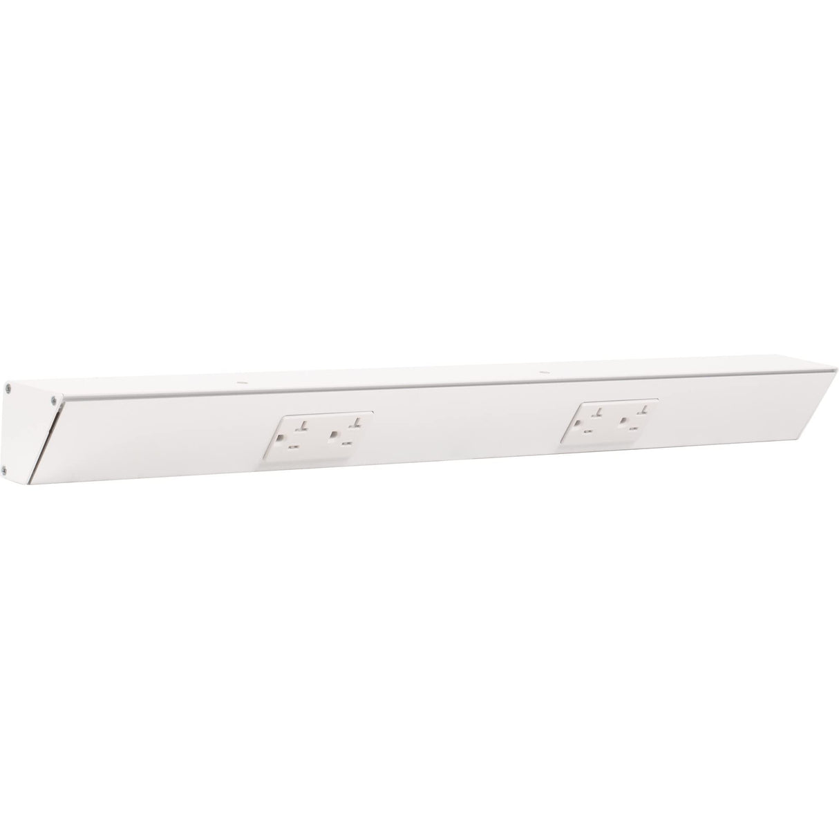 Task Lighting TR24-2WD-P-WT 24" TR Series Angle Power Strip, White Finish, White Receptacles