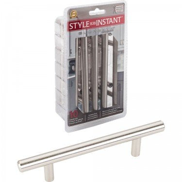 Elements 154SS-R 96 mm Center-to-Center Hollow Stainless Steel Naples Retail Packaged Cabinet Bar Pull
