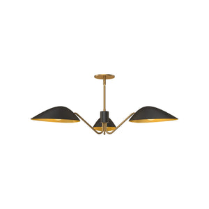 Alora PD550336MBAG OSCAR 36" PD MATTE BLACK AGED GOLD ROD 46 3X60W E26