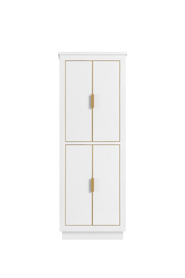 Avanity 24 in. Linen Tower for Allie / Austen in White with Gold Trim
