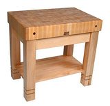 John Boos HMST36245-CB 36" W x 24" D Maple Homestead Block - 5" Thick End-Grain Block, Caribbean Blue Base