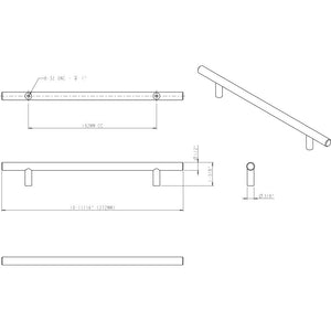 Elements 272DBB 192 mm Center-to-Center Dark Brushed Bronze Naples Cabinet Bar Pull
