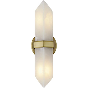 Alora WV334215VBAR VALENCIA 15" WV VINTAGE BRASS ALABASTER  2 X 60W E26